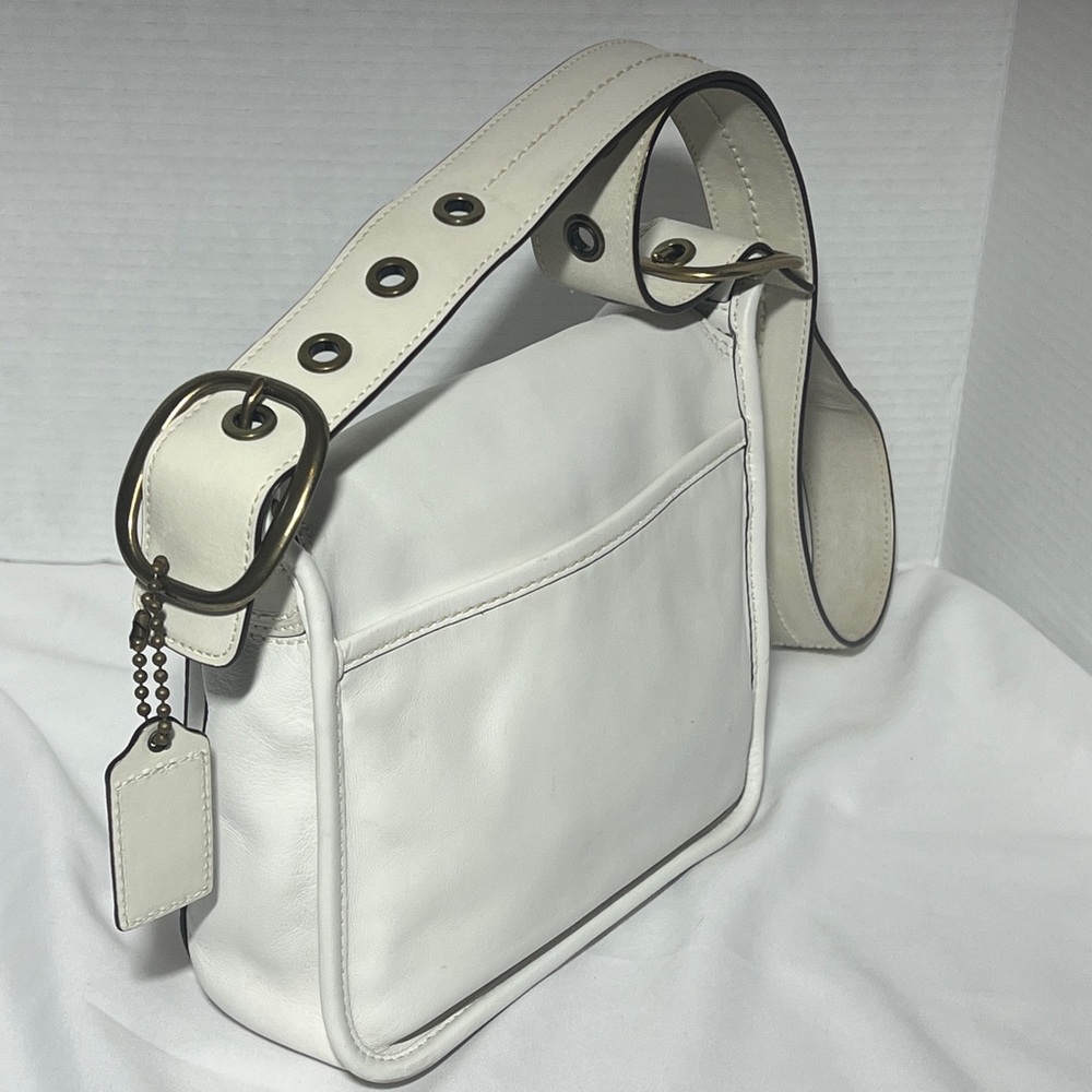 Vintage Legacy Coach Bleecker 11418 Shoulder Crossbody Flap Bag White - Picture 14 of 16